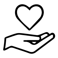 icon hand holding heart