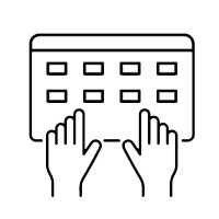 icon of hands on keyboard